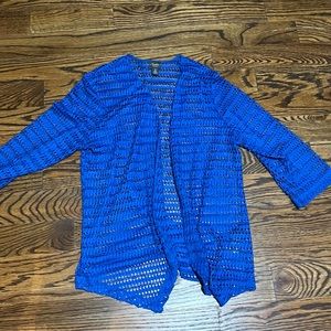 Chicos travelers collection blue cardigan size Large 2
